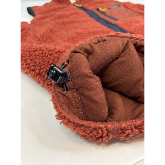 LL Bean Bean’s Sherpa Vest Men's XXL Tall Full Zip Burnt Orange Full Zip - Picture 10 of 16